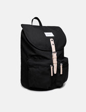Load image into Gallery viewer, Sandqvist Roald Ground Backpack (Canvas) - Black/Natural Leather