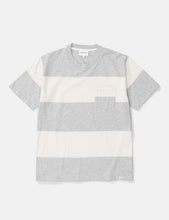 Load image into Gallery viewer, Norse Projects Johannes Block Stripe T-Shirt - Light Grey Melange
